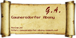 Gaunersdorfer Abony névjegykártya